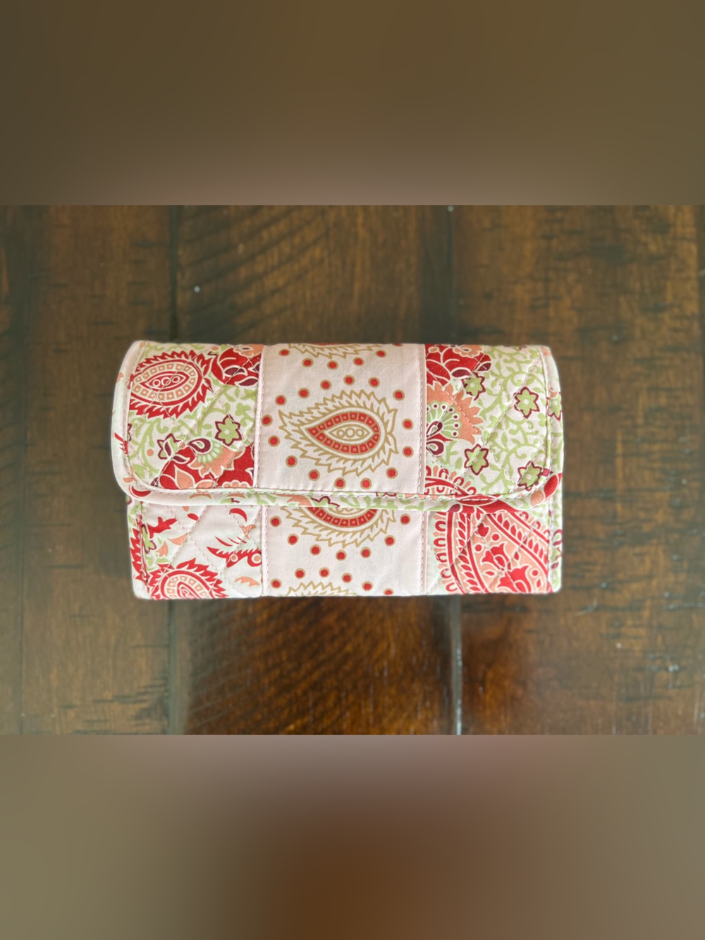 Lemon Hill Quilted Paisley Travel Wallet Organizer Pink Floral Checkbook Wallet